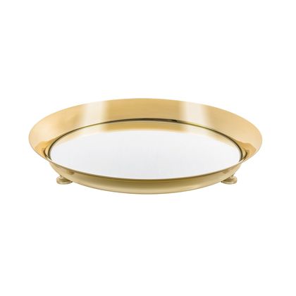 Bandeja Redonda Femme Pequena Gold24K com Espelho