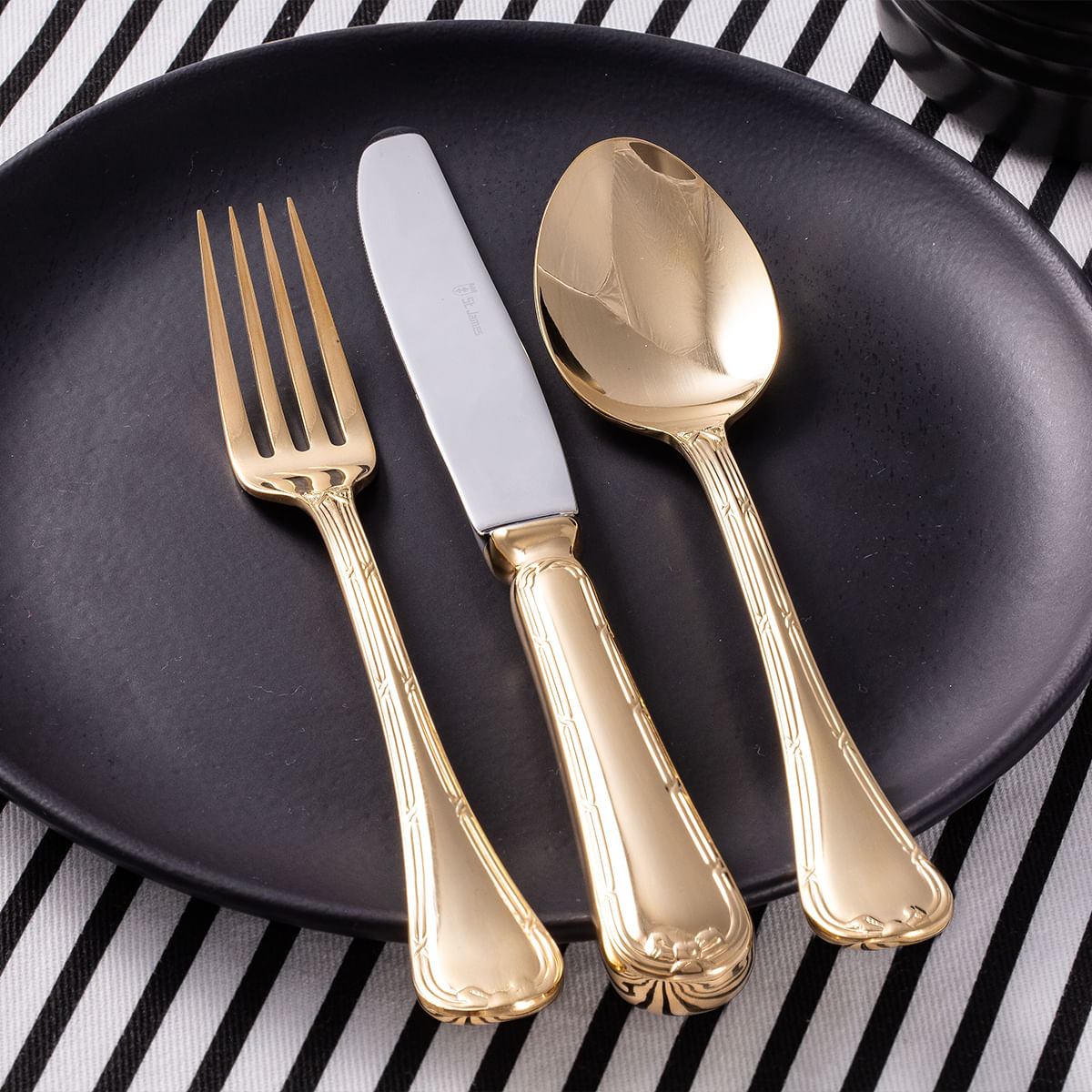 Faqueiro St. James 130 Peças Croisé Dourado - Shop St James