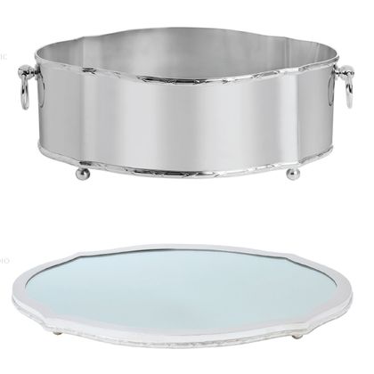 Centro de Mesa Croisé com Presentoir em Espelho